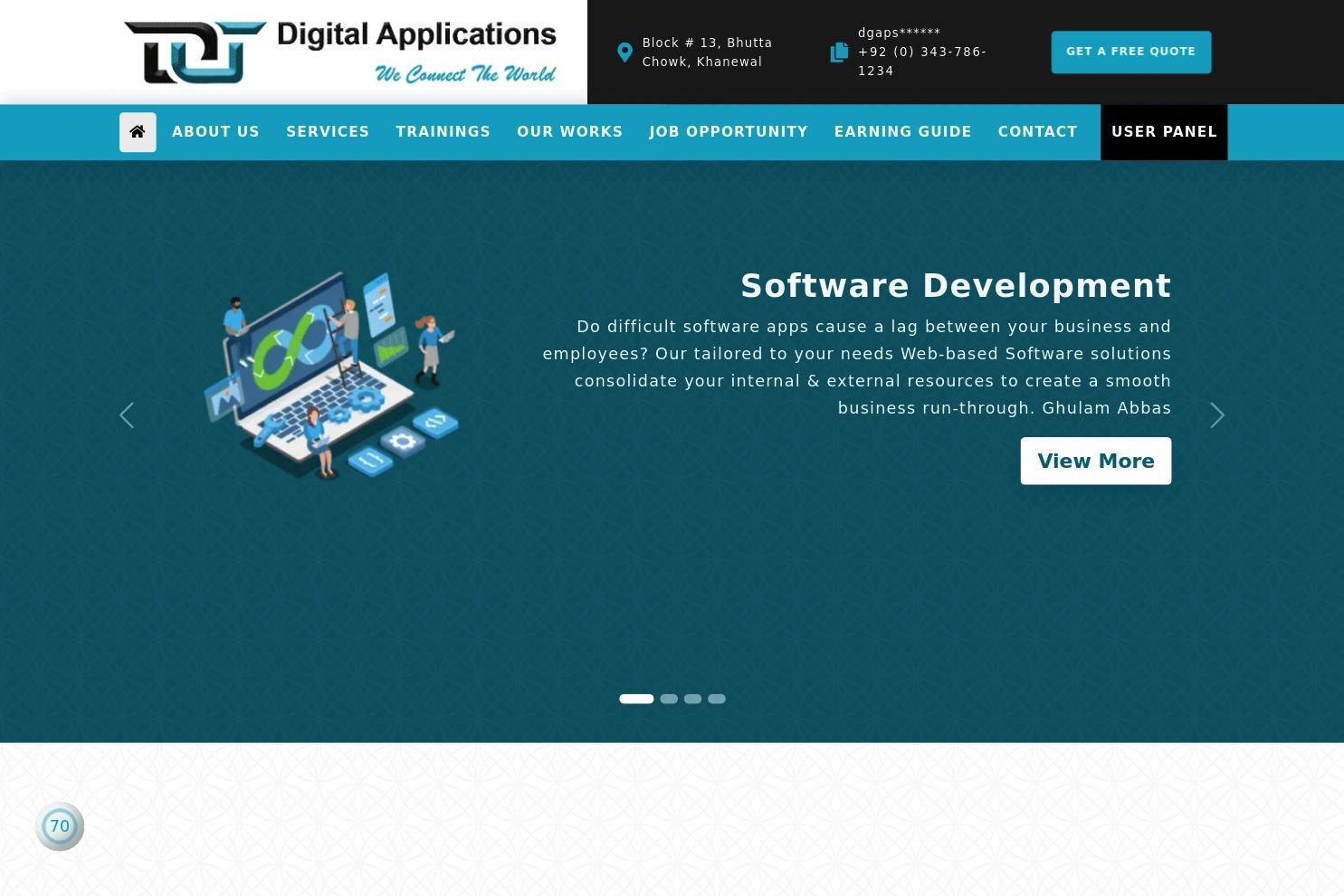 Digital Applications website screenshot