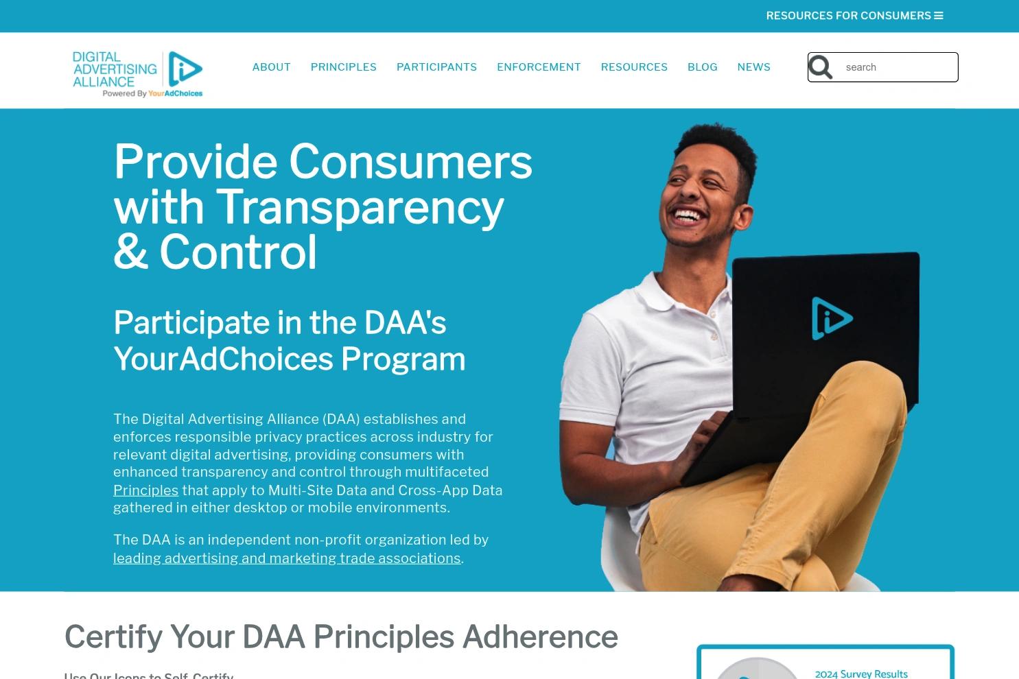 DAA website screenshot