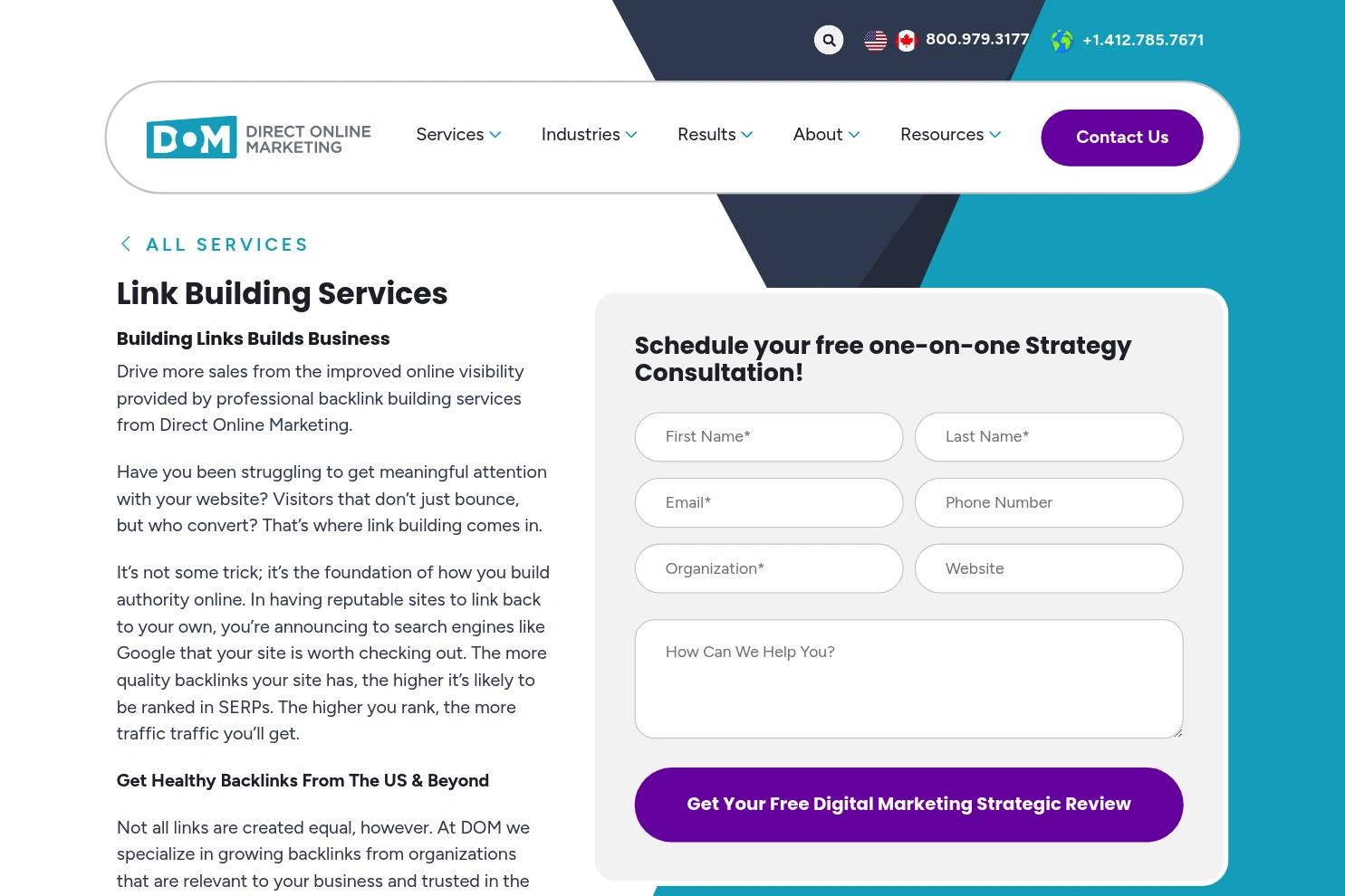 directom website screenshot