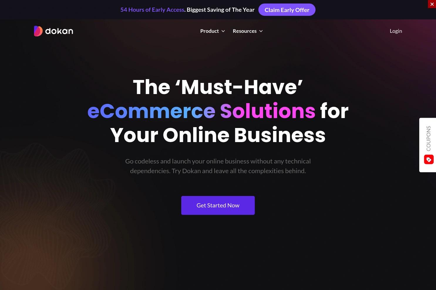 Dokan website screenshot