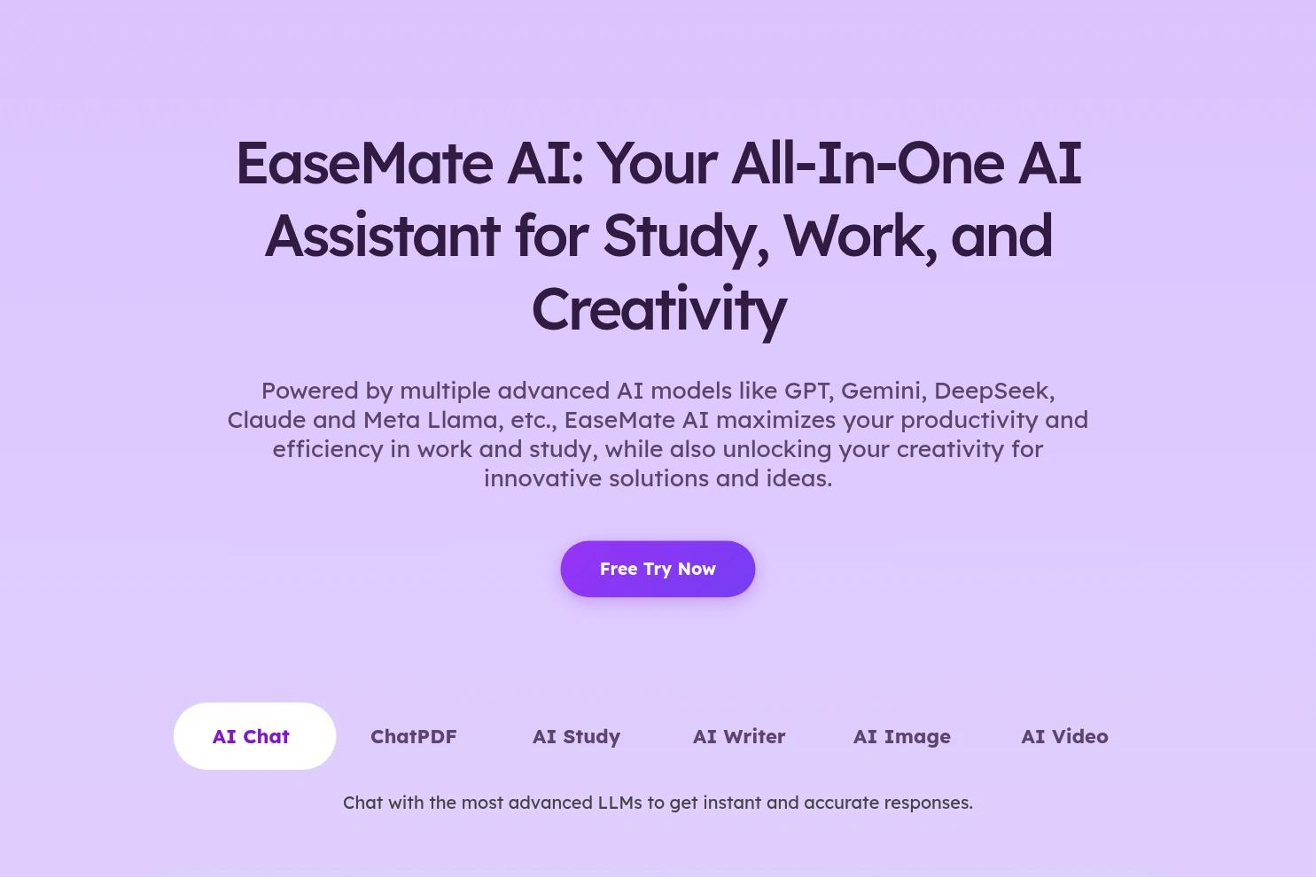 EaseMate AI website screenshot