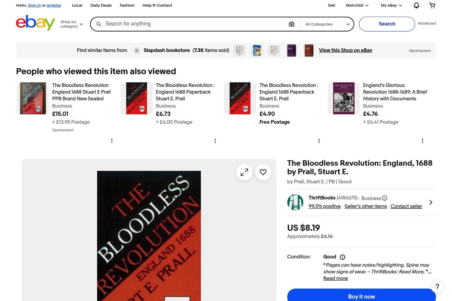 eBay website screenshot
