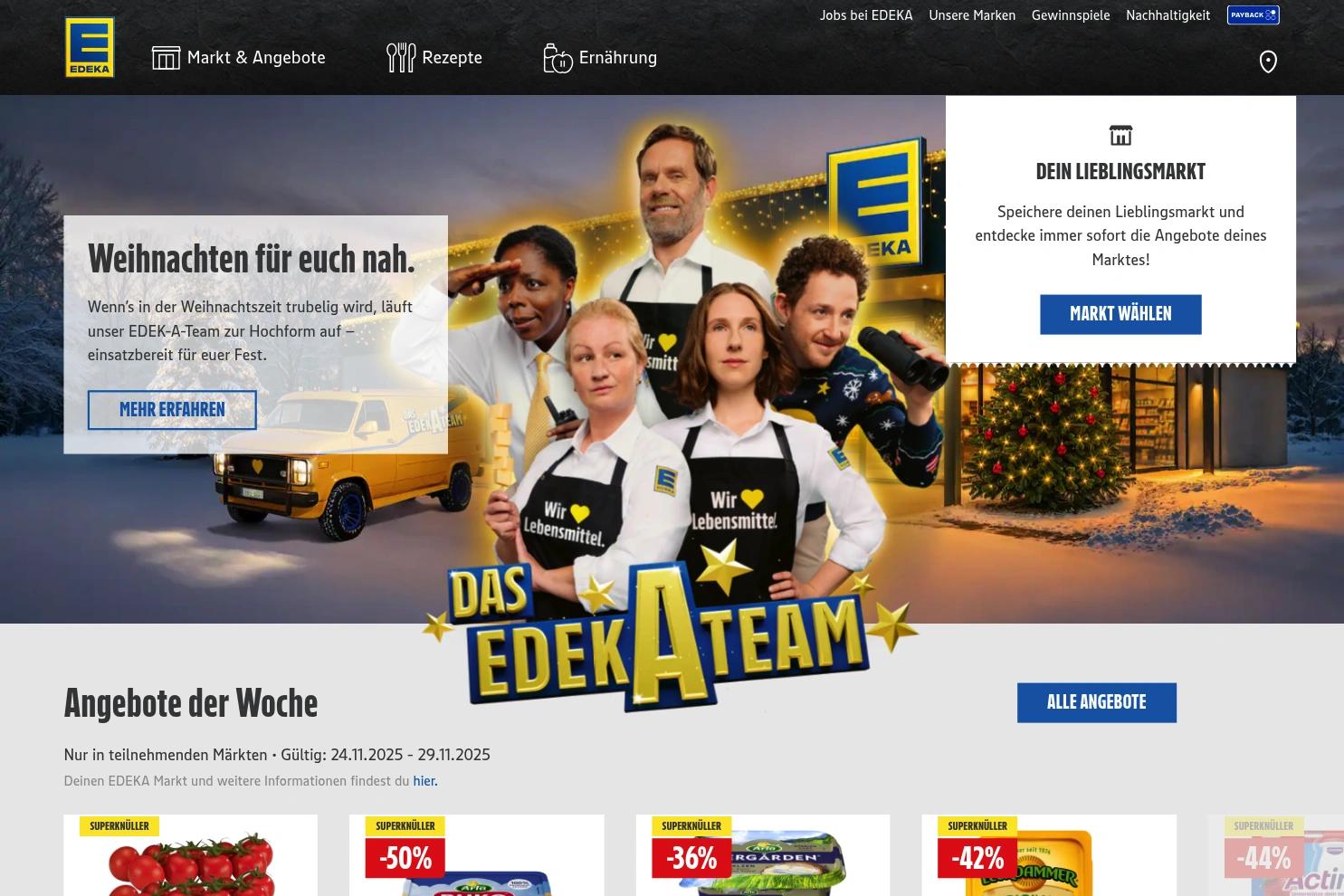 Edeka website screenshot