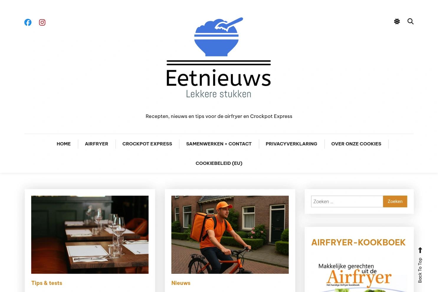 Eetnieuws website screenshot
