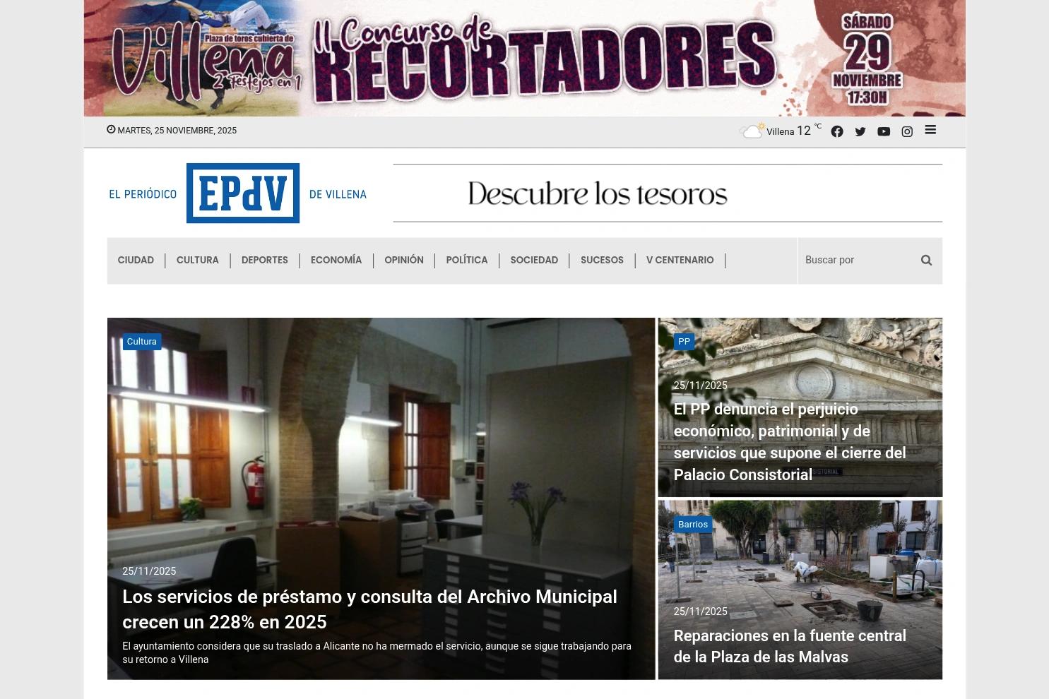 El Periódico de Villena website screenshot
