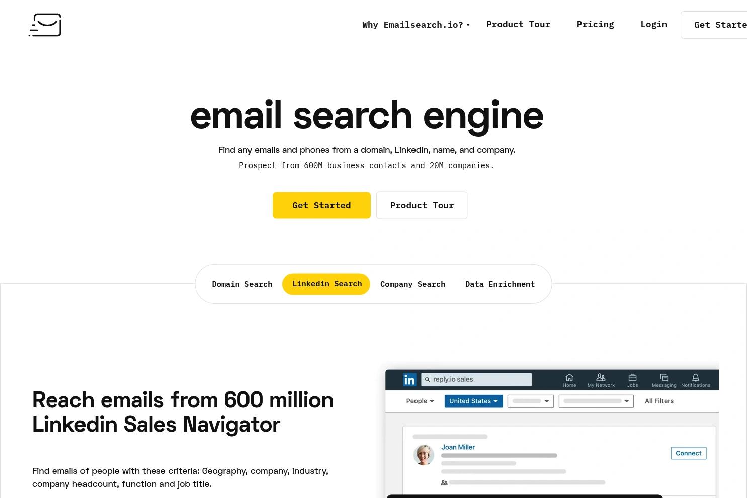 Emailsearch.io website screenshot