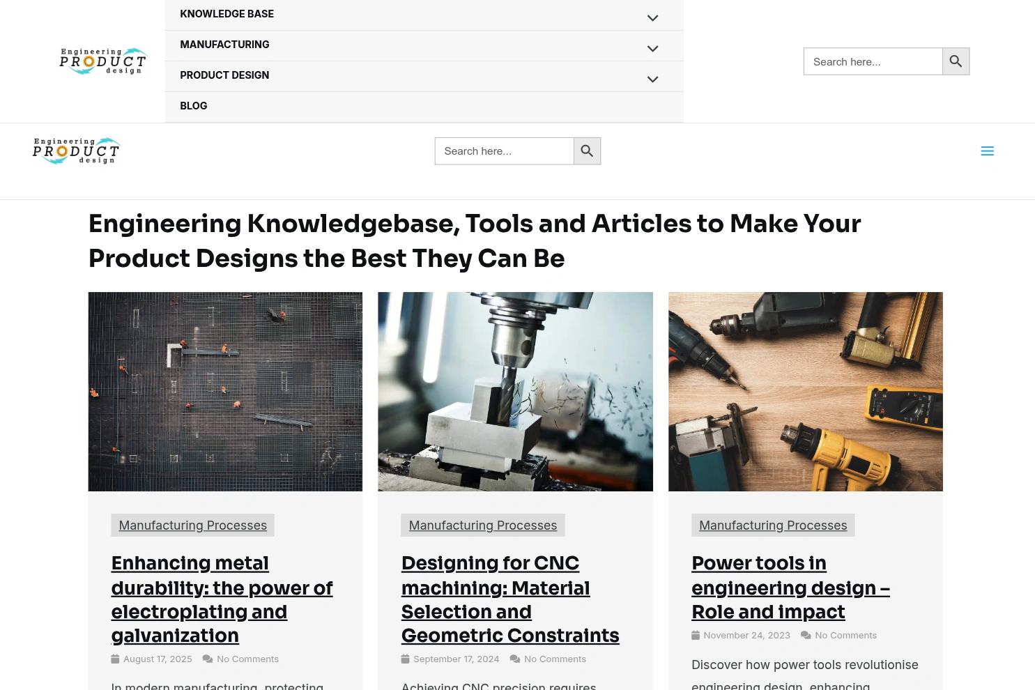 Engineering Product Design website screenshot