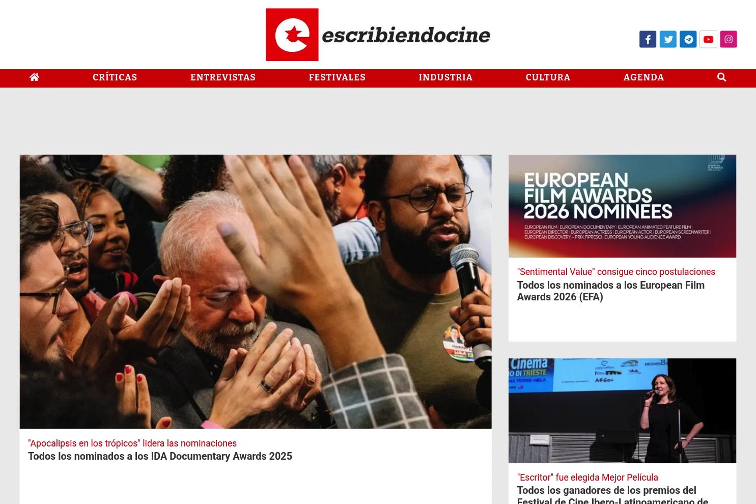 EscribiendoCine website screenshot