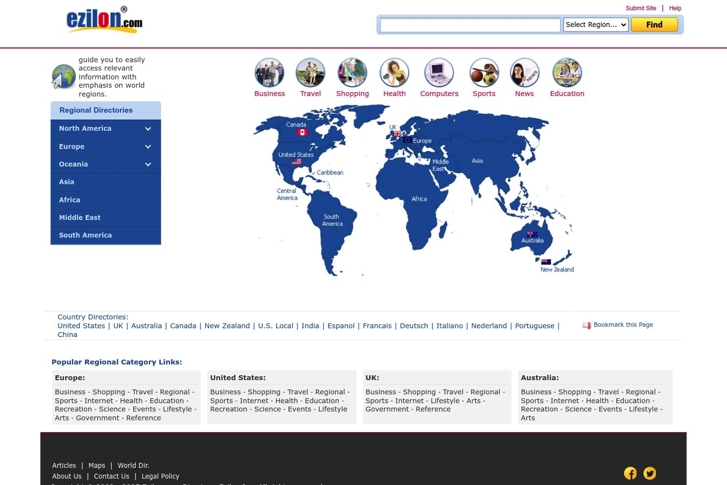 Ezilon.com website screenshot