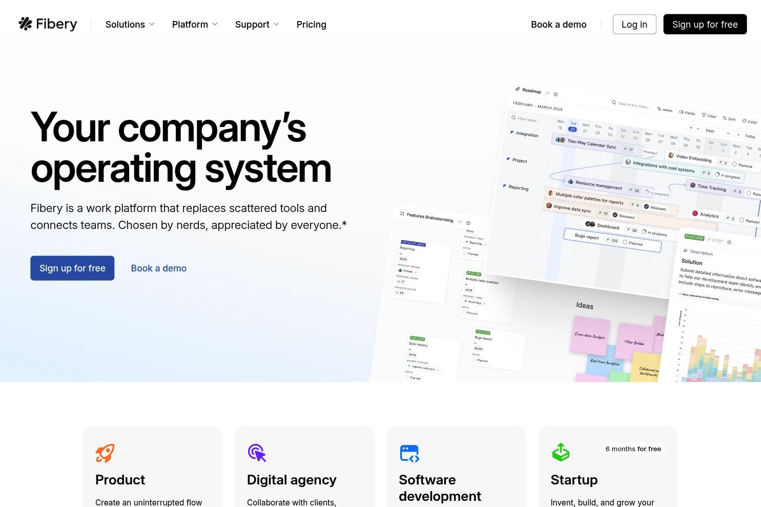 Fibery website screenshot