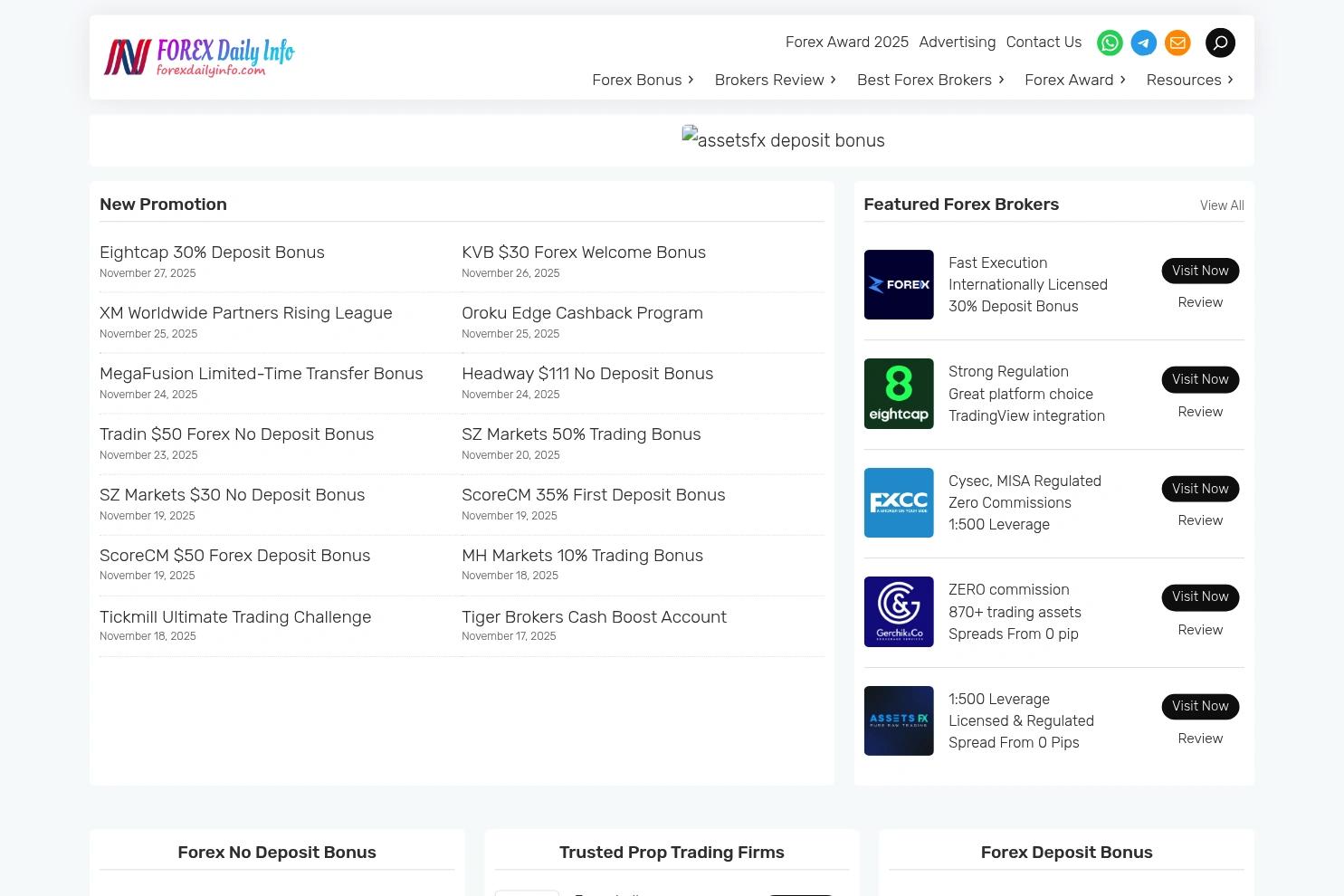 Forex Daily Info website screenshot