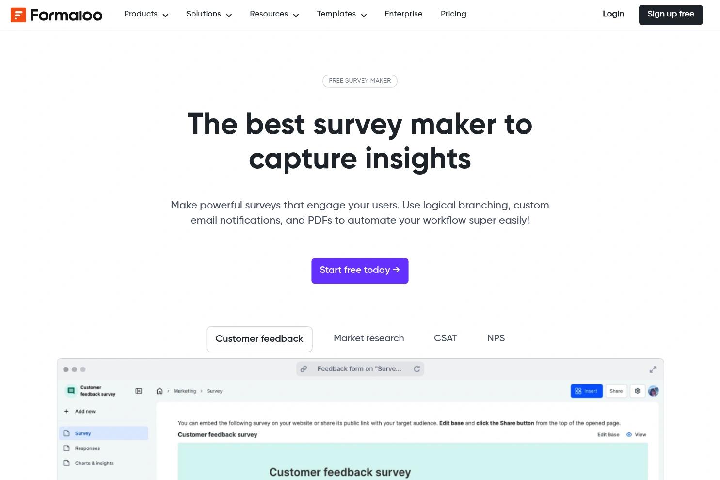 Formaloo website screenshot