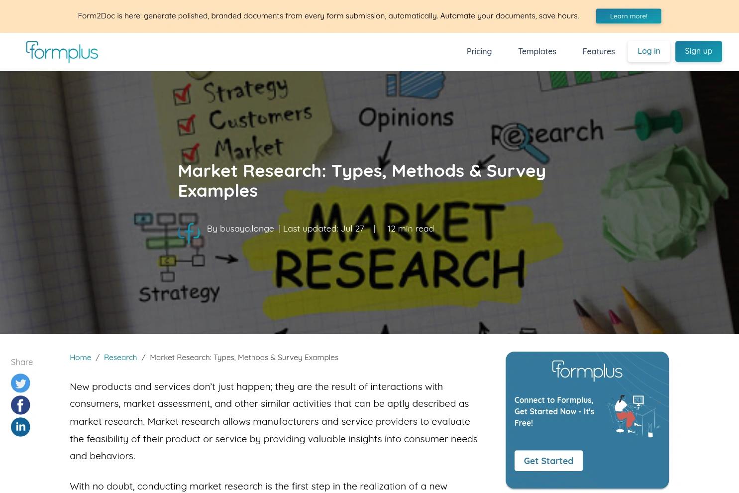 Formplus website screenshot