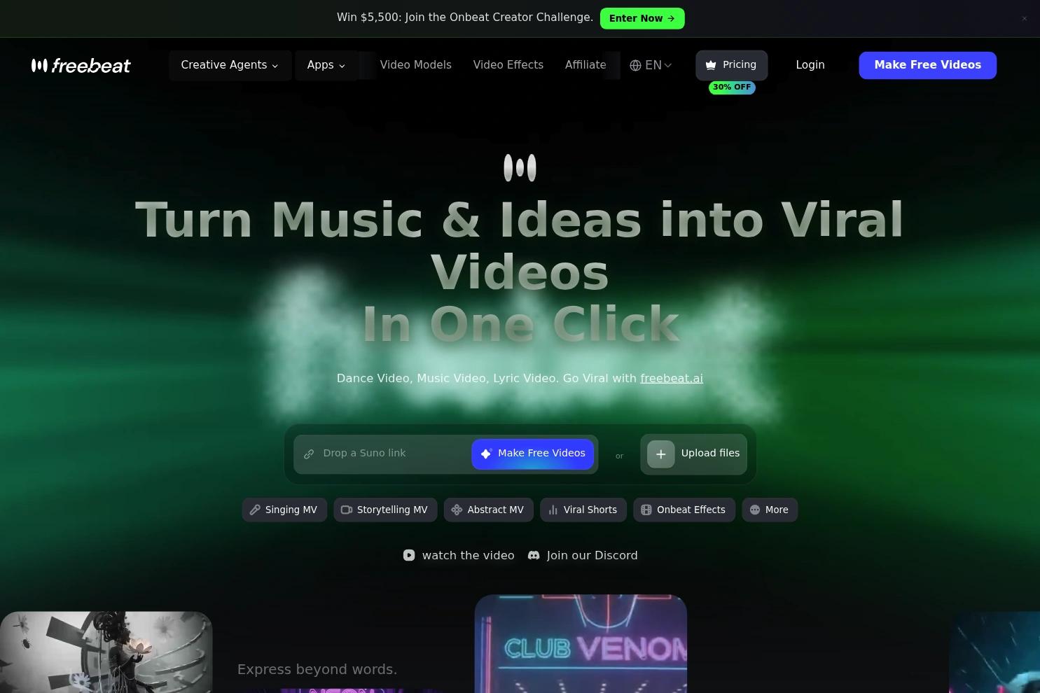 freebeat AI website screenshot