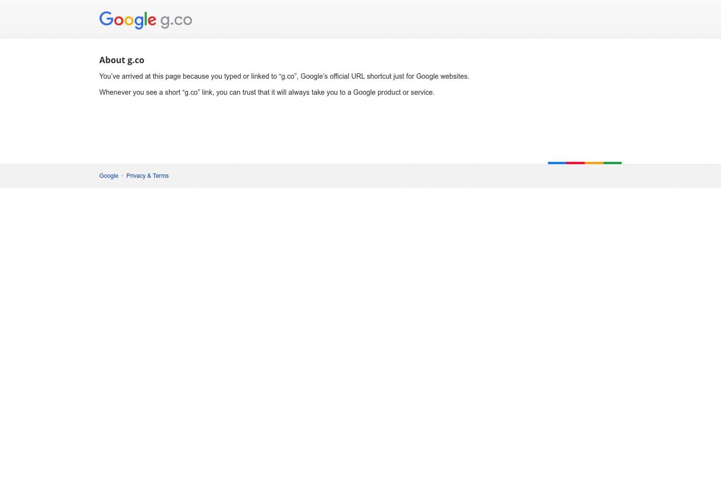 g.co website screenshot