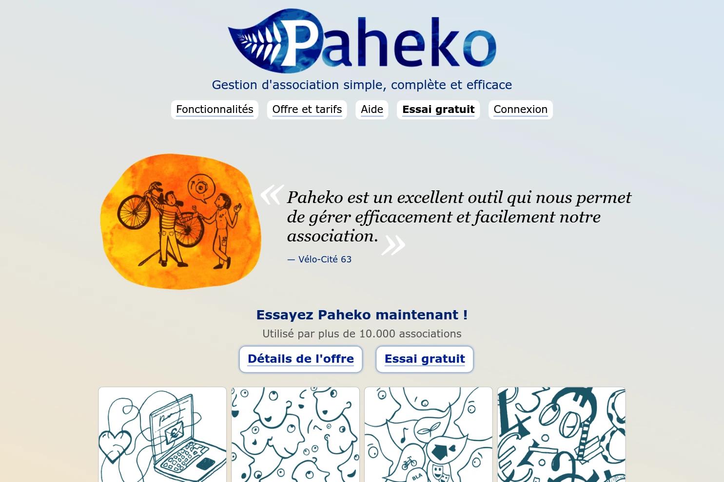 Paheko website screenshot