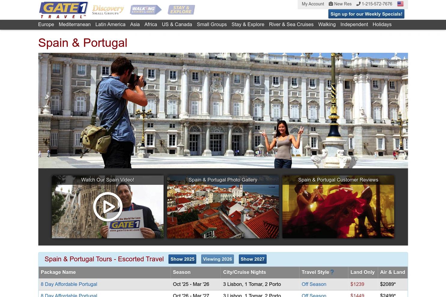 gate1travel.com website screenshot