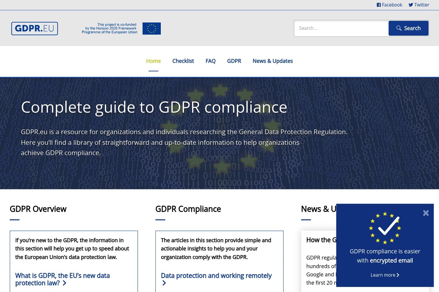 GDPR.eu website screenshot
