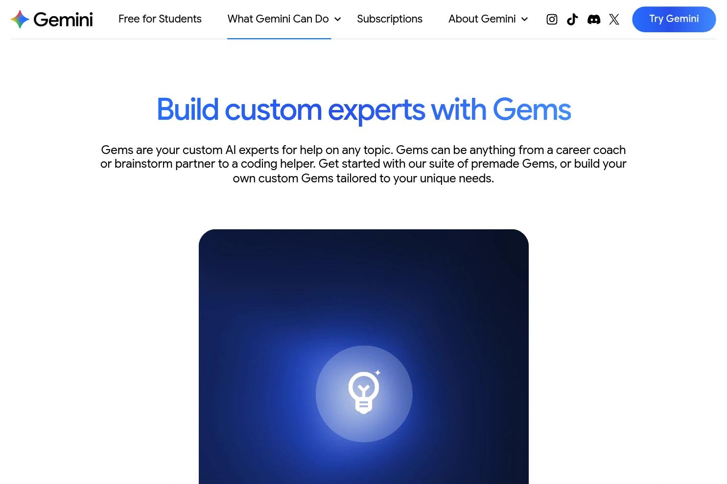Google Gemini website screenshot