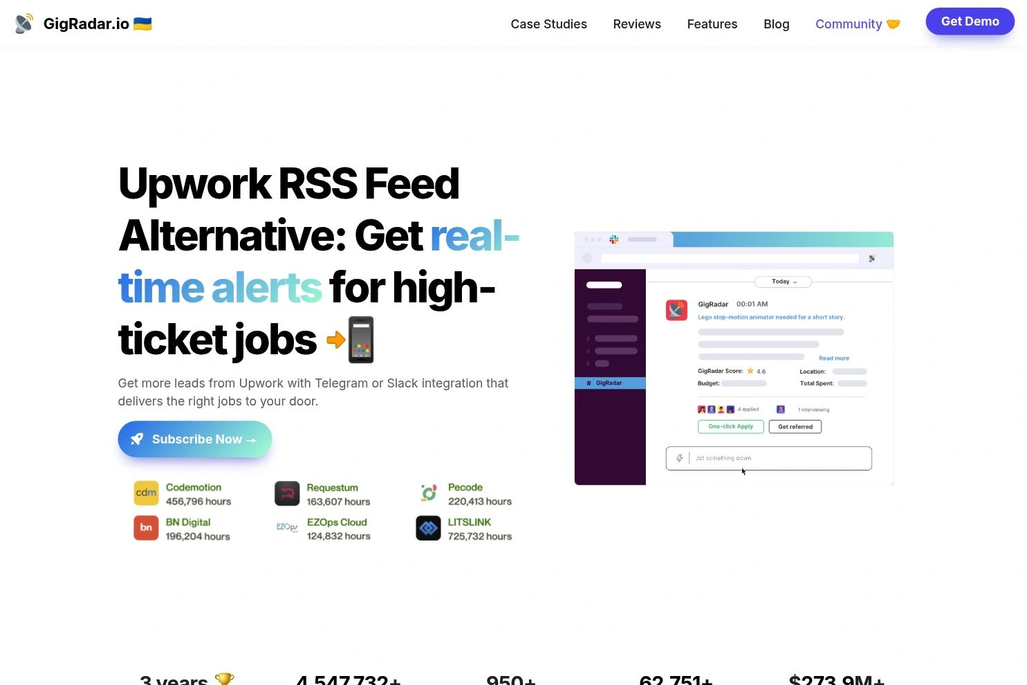 GigRadar website screenshot