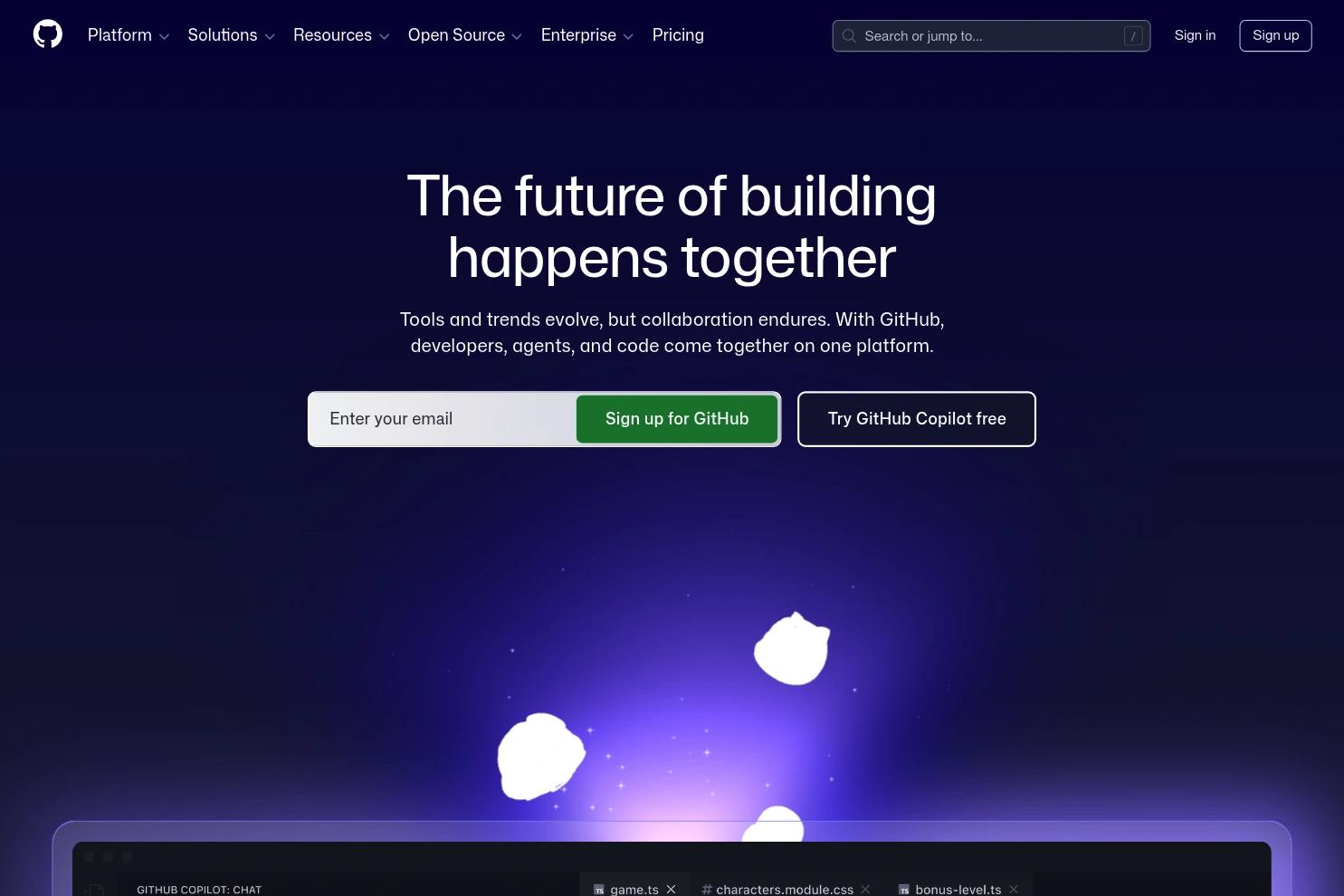 GitHub website screenshot