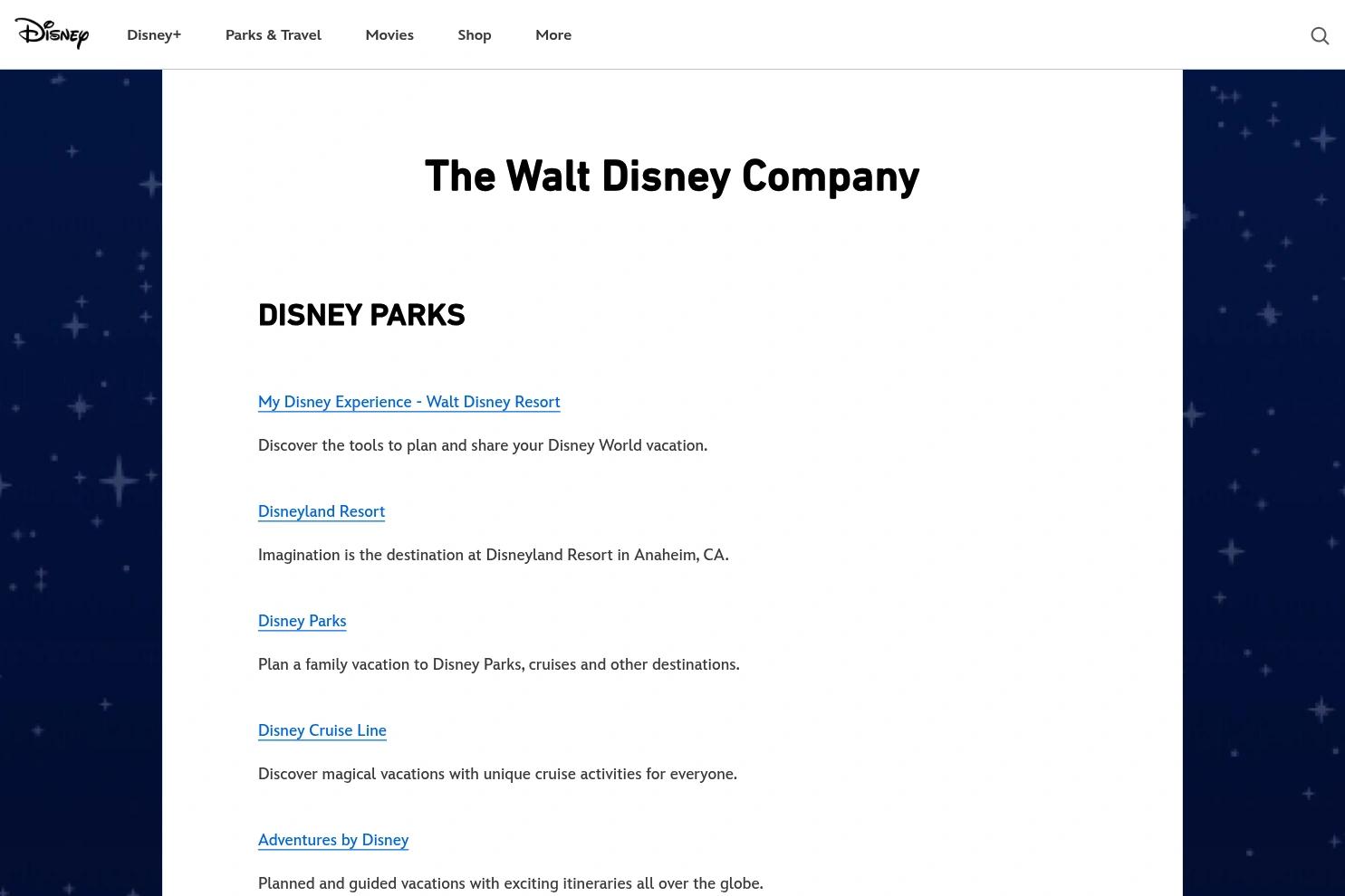 Go.com website screenshot