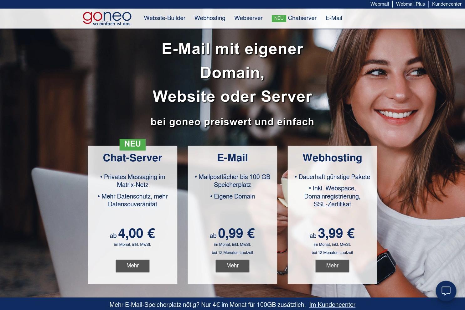 goneo website screenshot