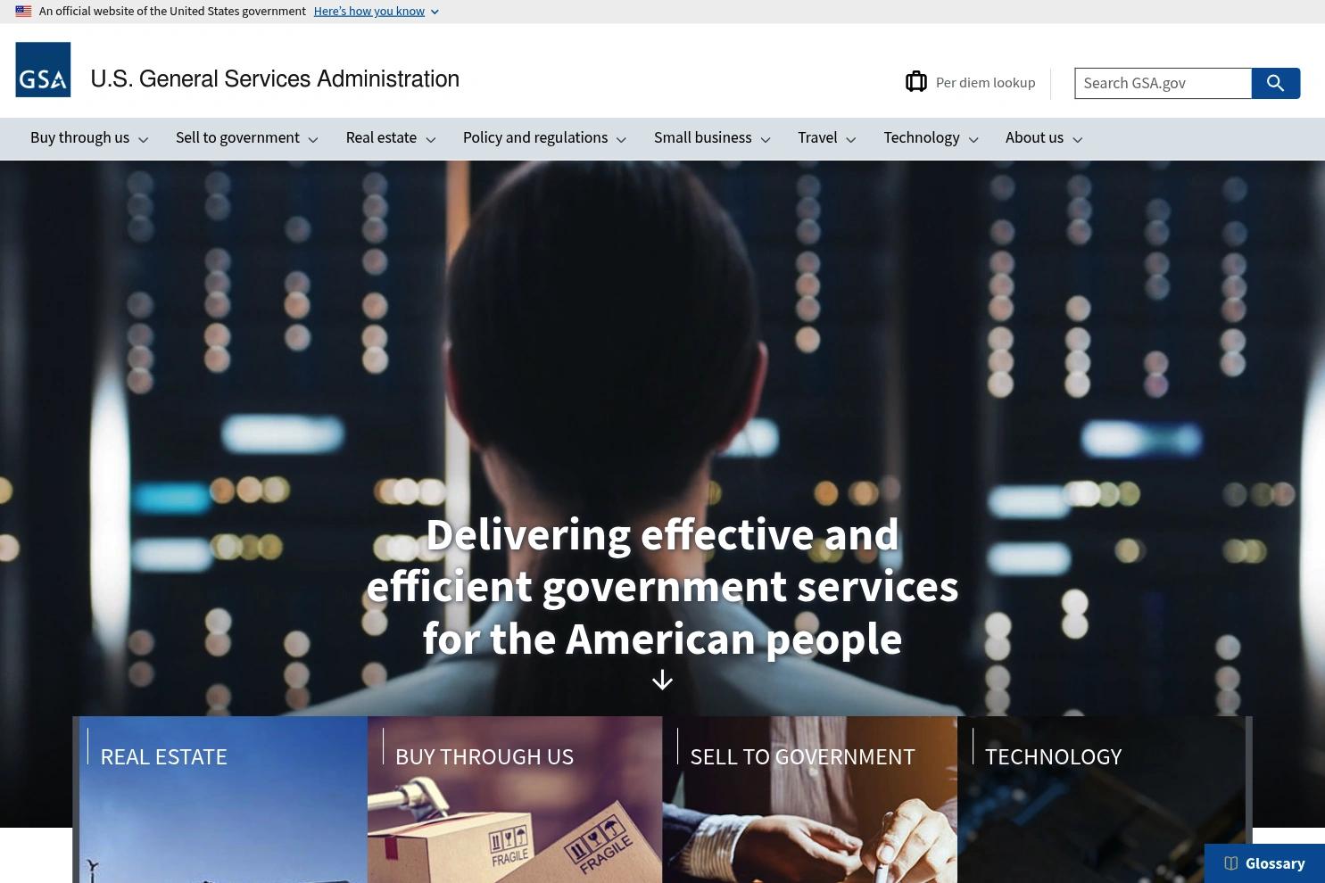 GSA website screenshot