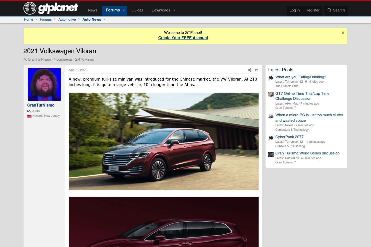 GTPlanet website screenshot