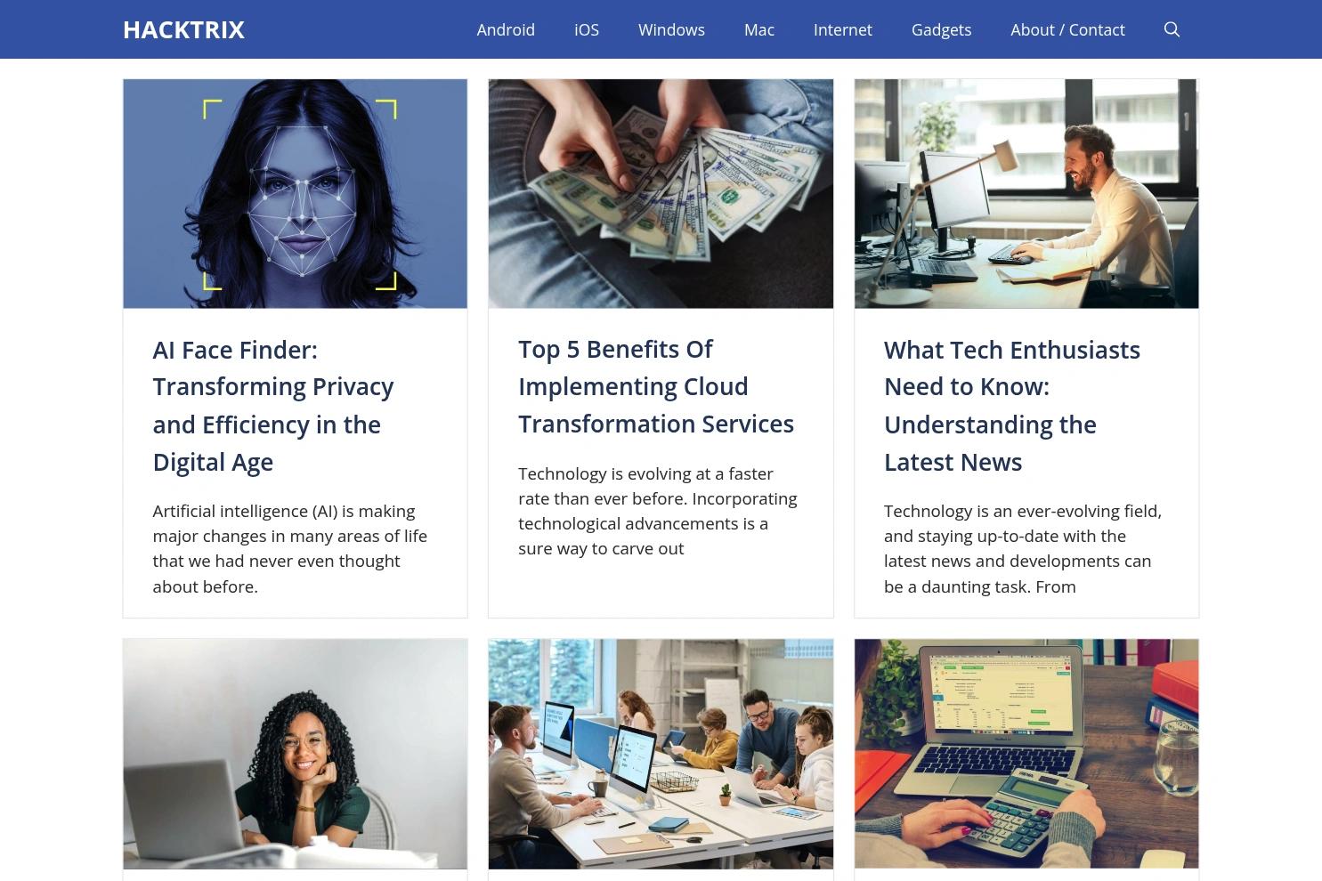 HACKTRIX website screenshot
