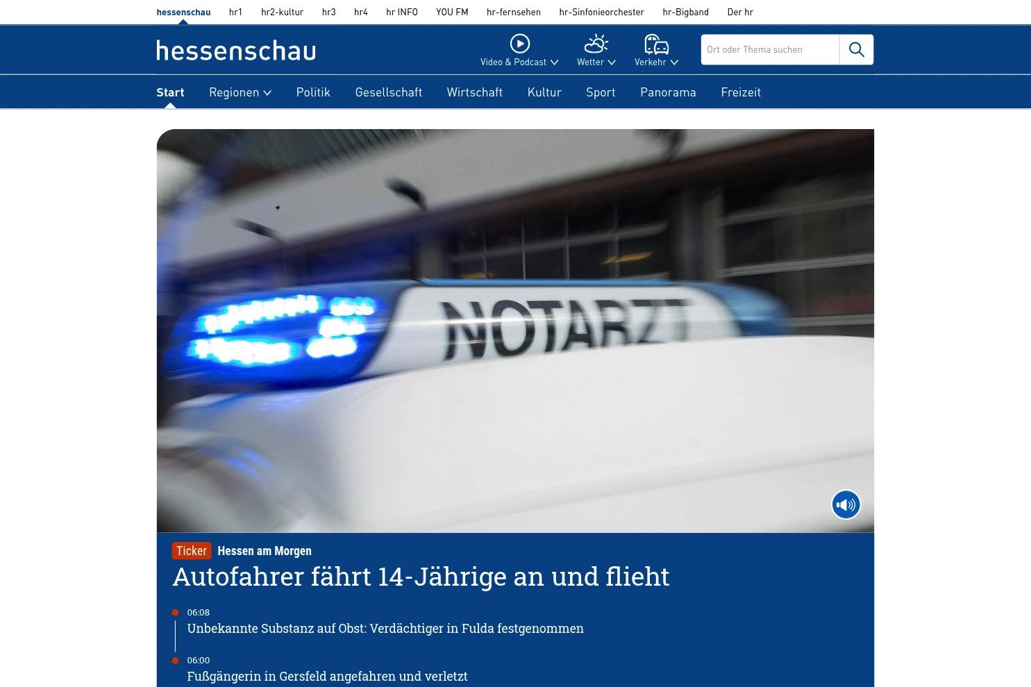 hessenschau website screenshot