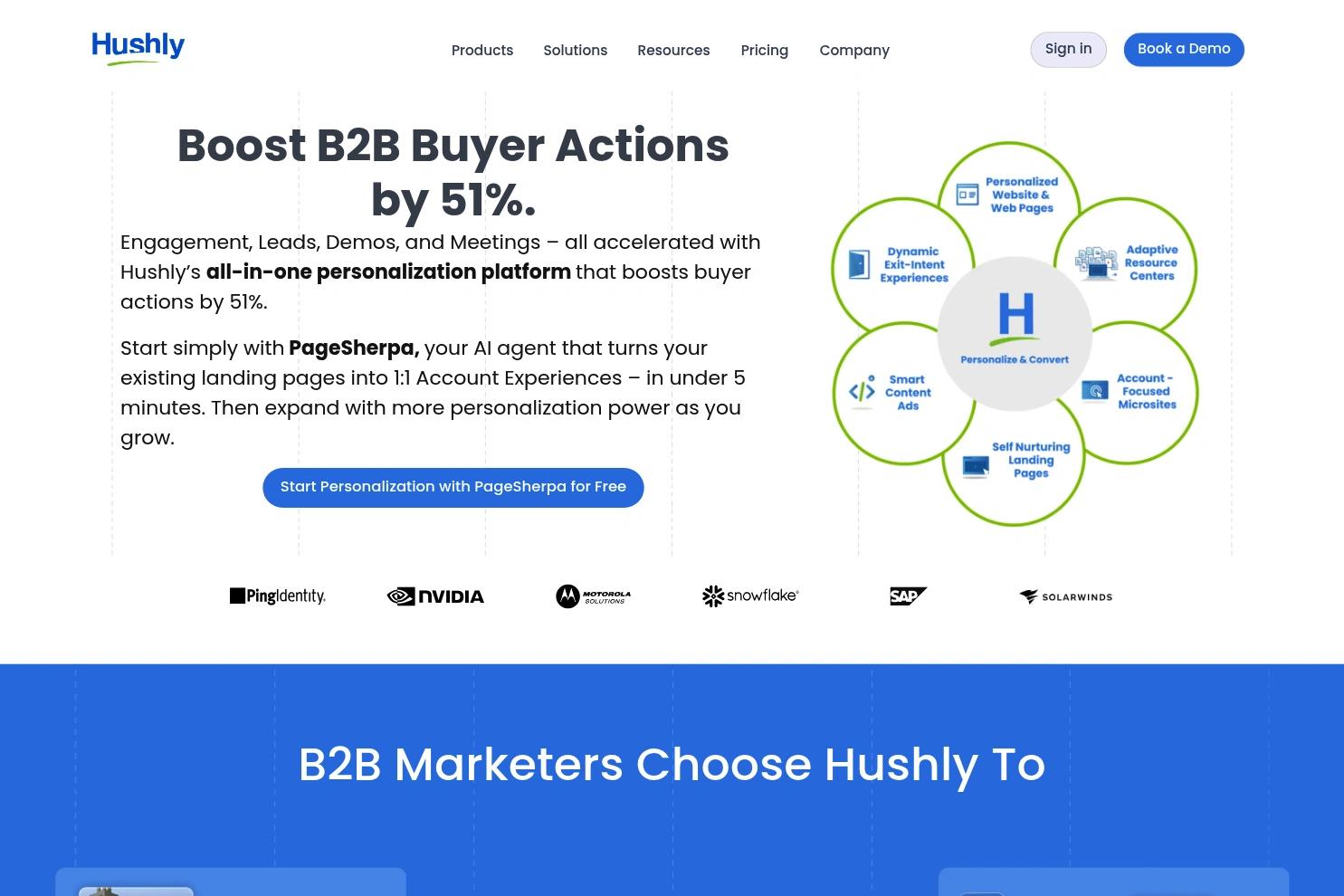 Hushly website screenshot