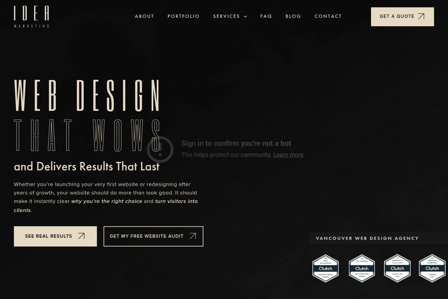 Idea Marketing website screenshot