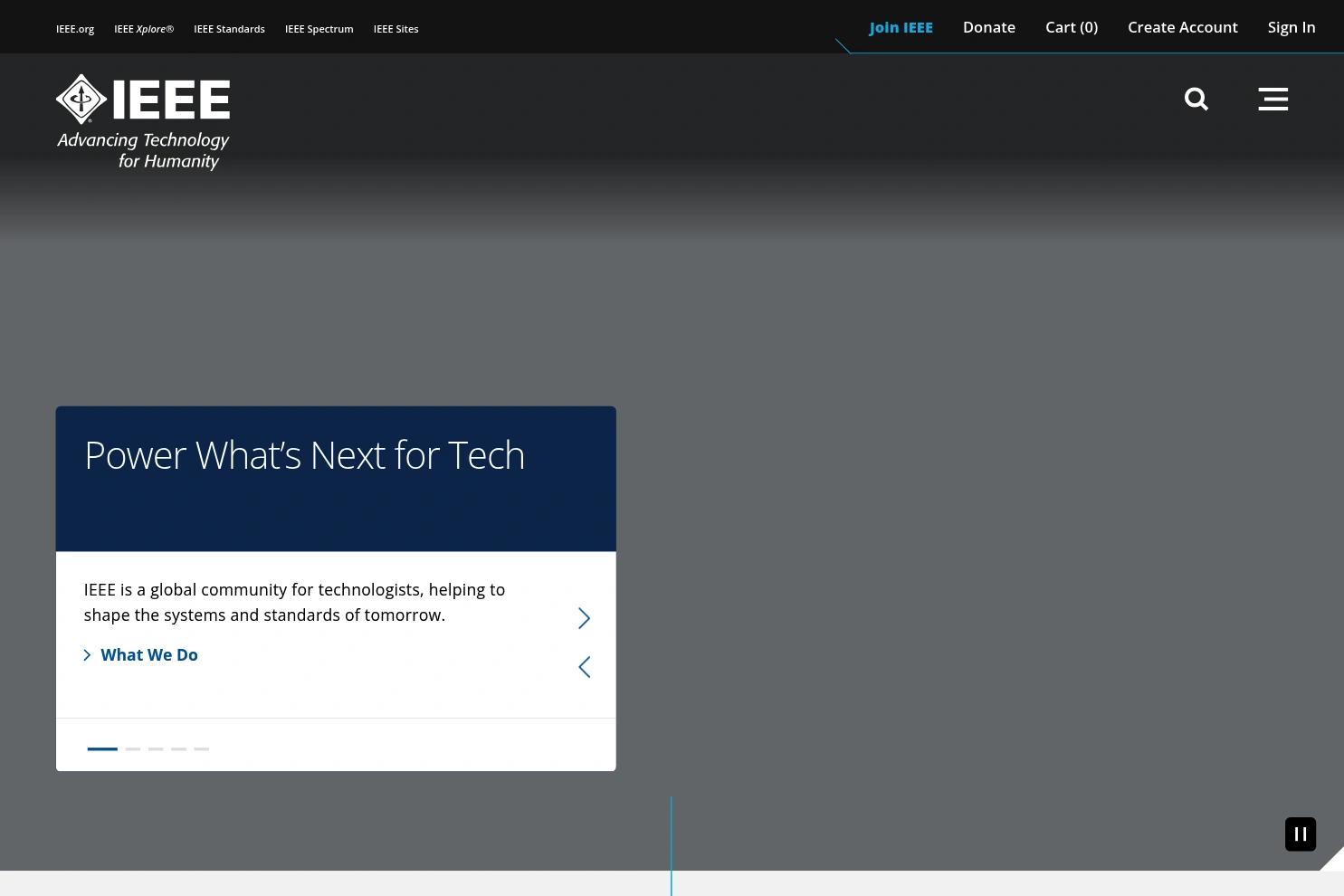 IEEE website screenshot