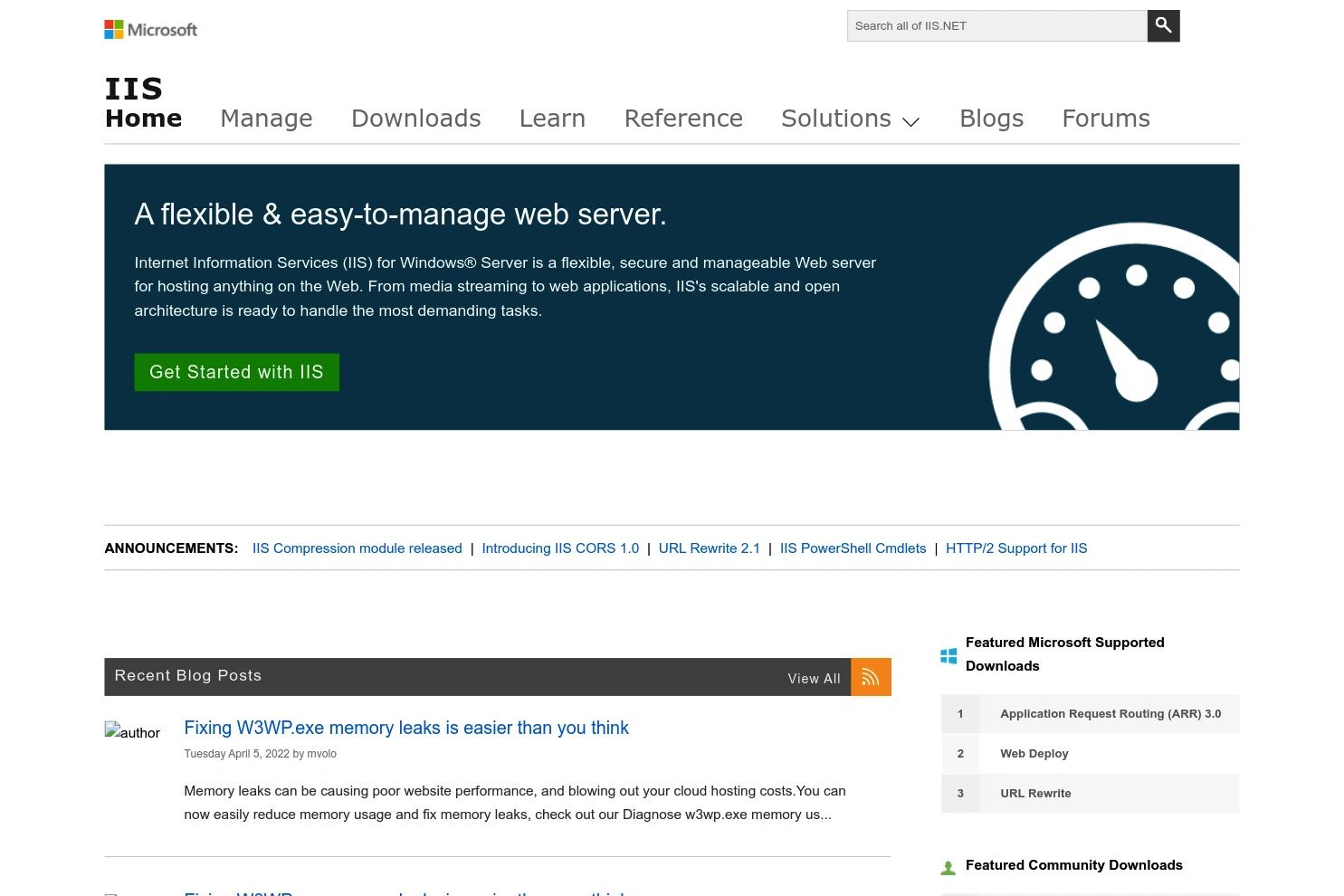 Microsoft IIS website screenshot
