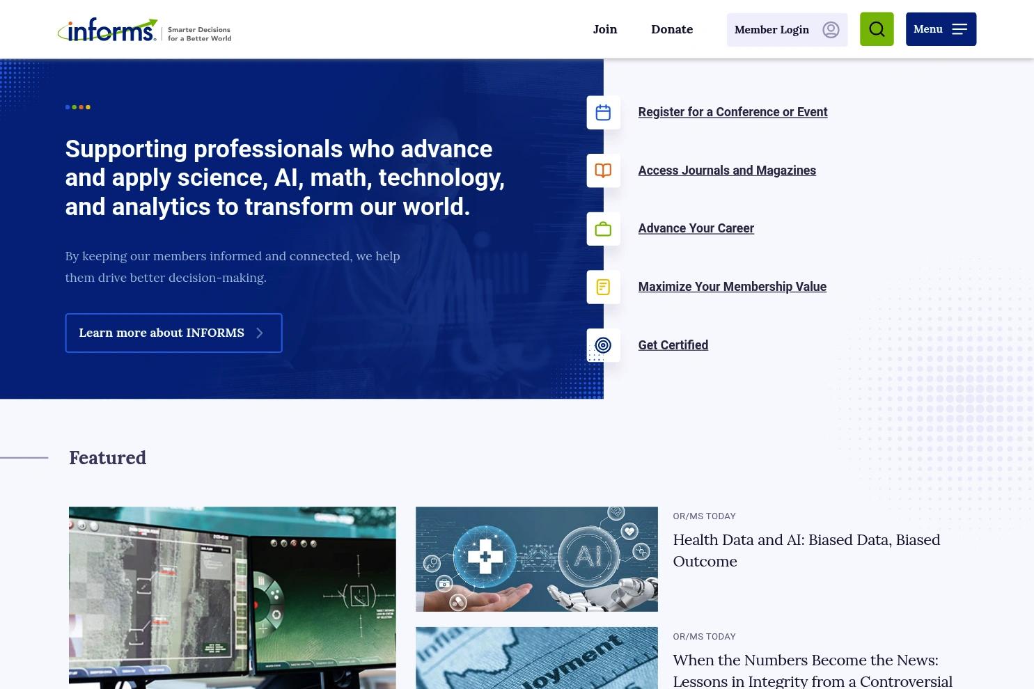 INFORMS website screenshot