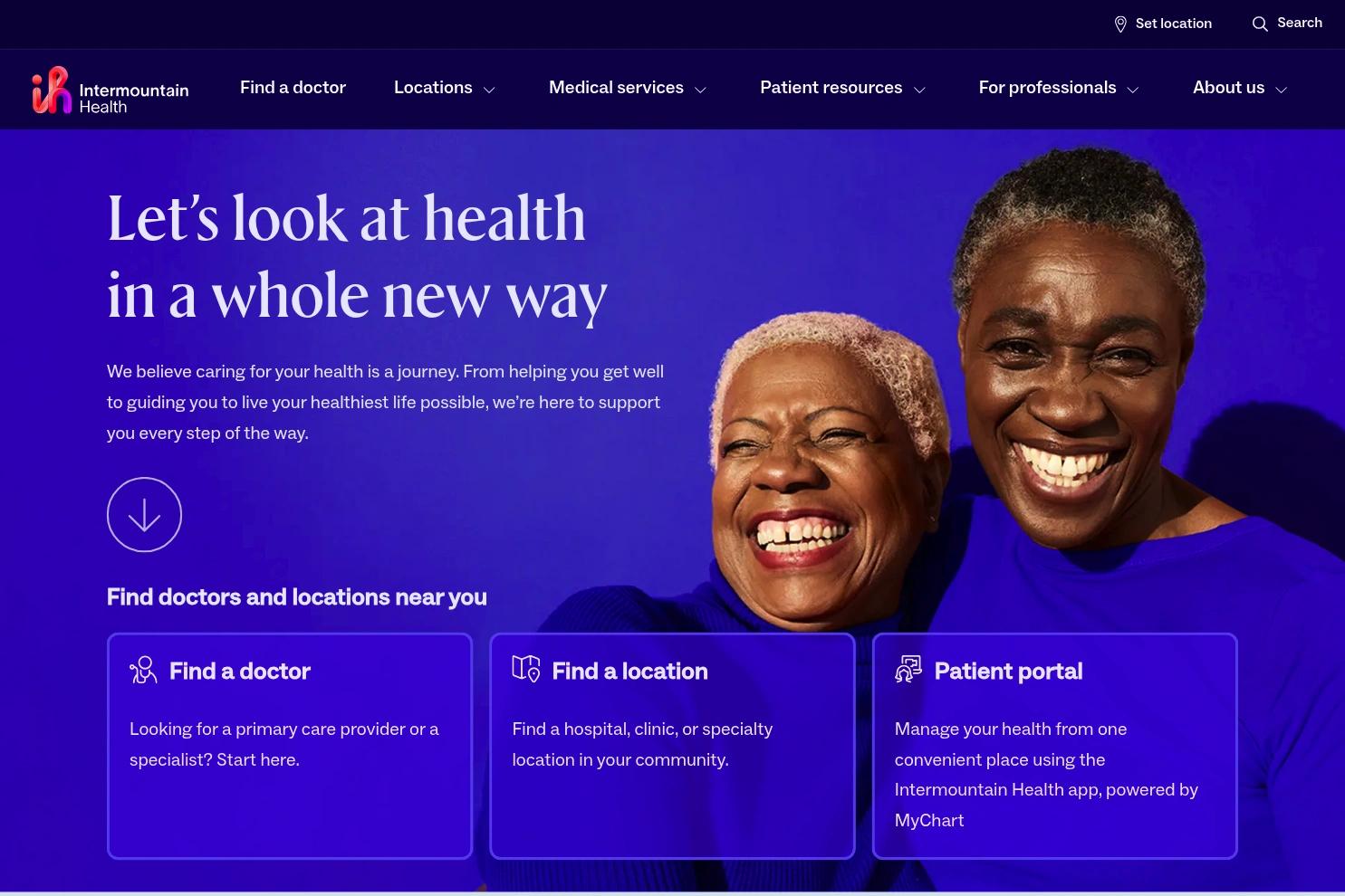 Intermountain Health website screenshot