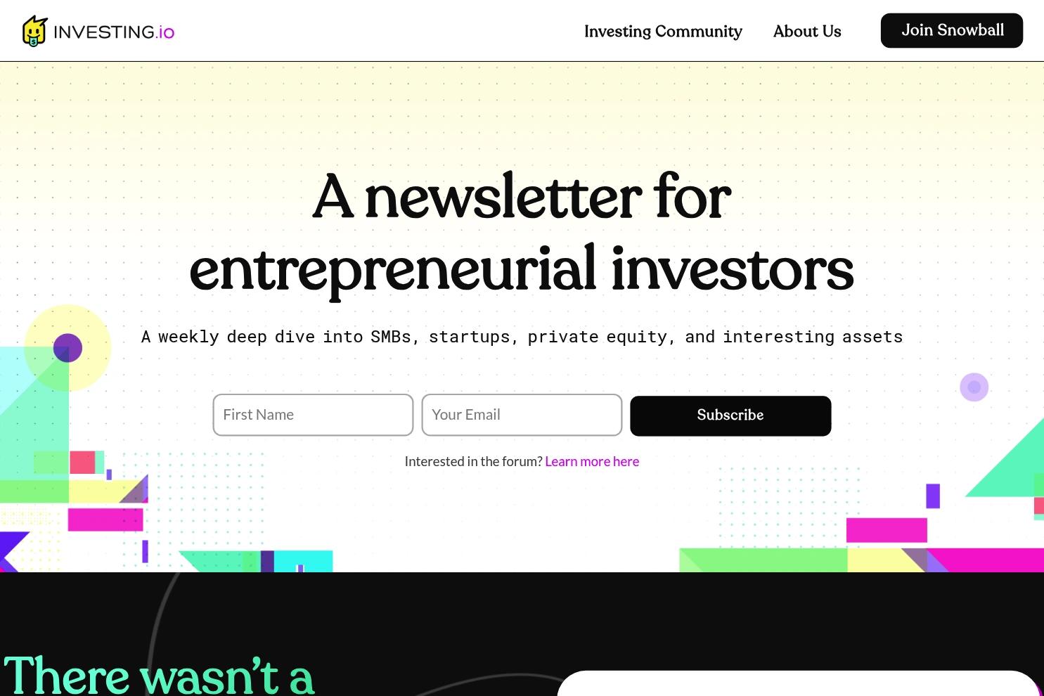 Investing.io website screenshot