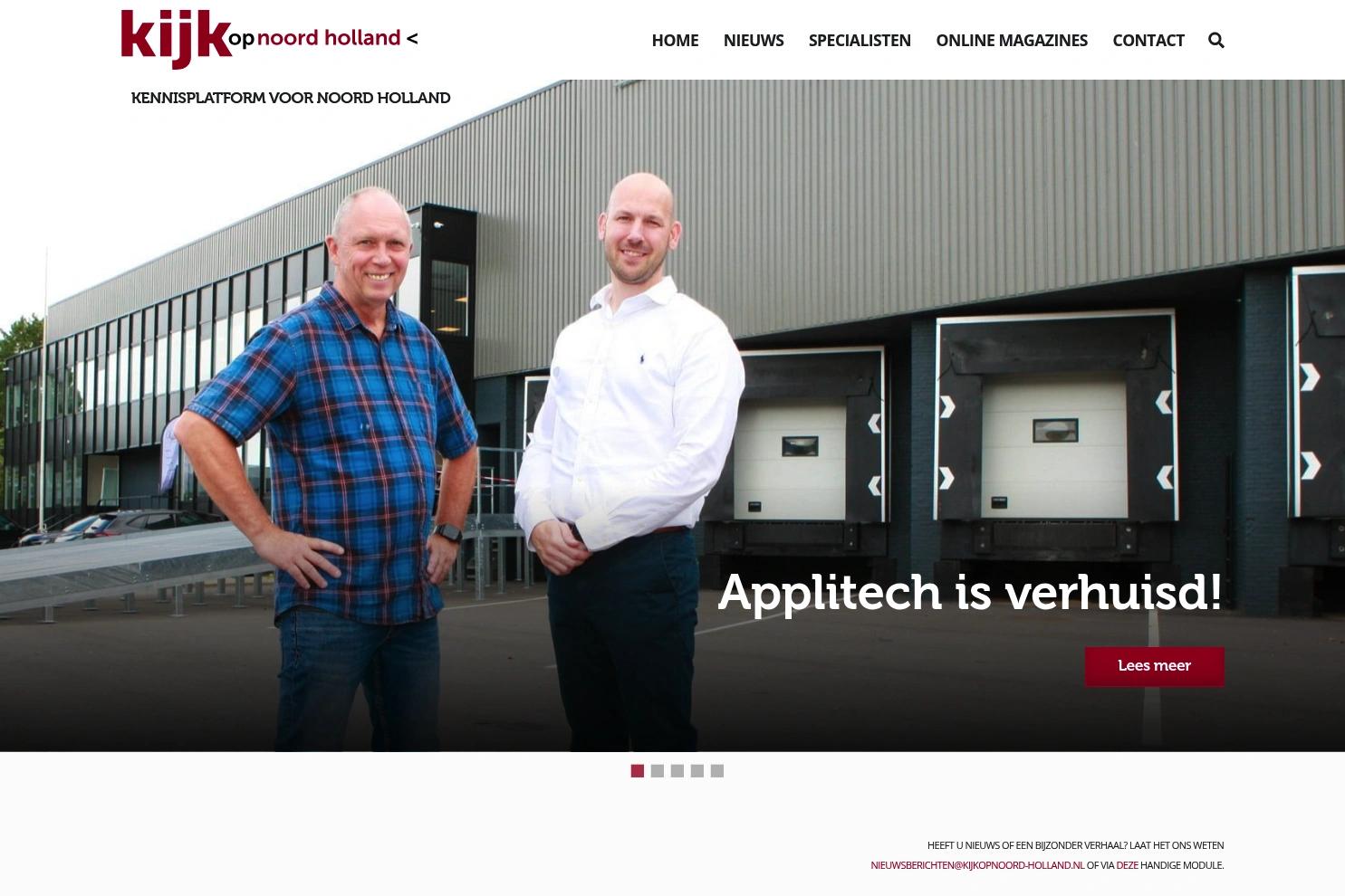 Kijk op Noord-Holland website screenshot