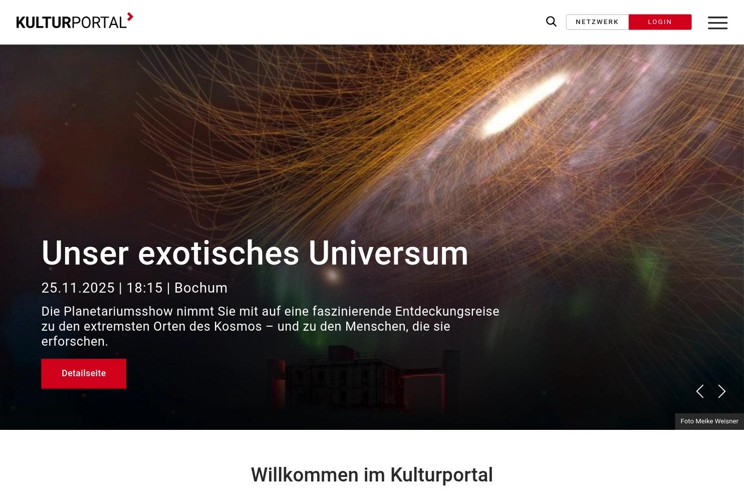 Kulturportal website screenshot