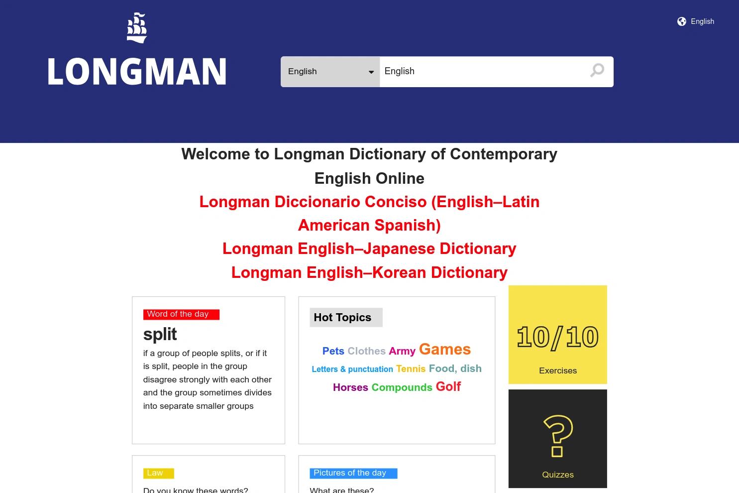 LDOCE Online website screenshot