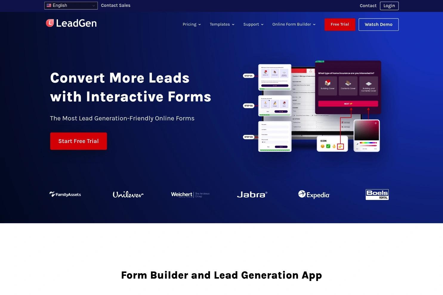 LeadGen App website screenshot
