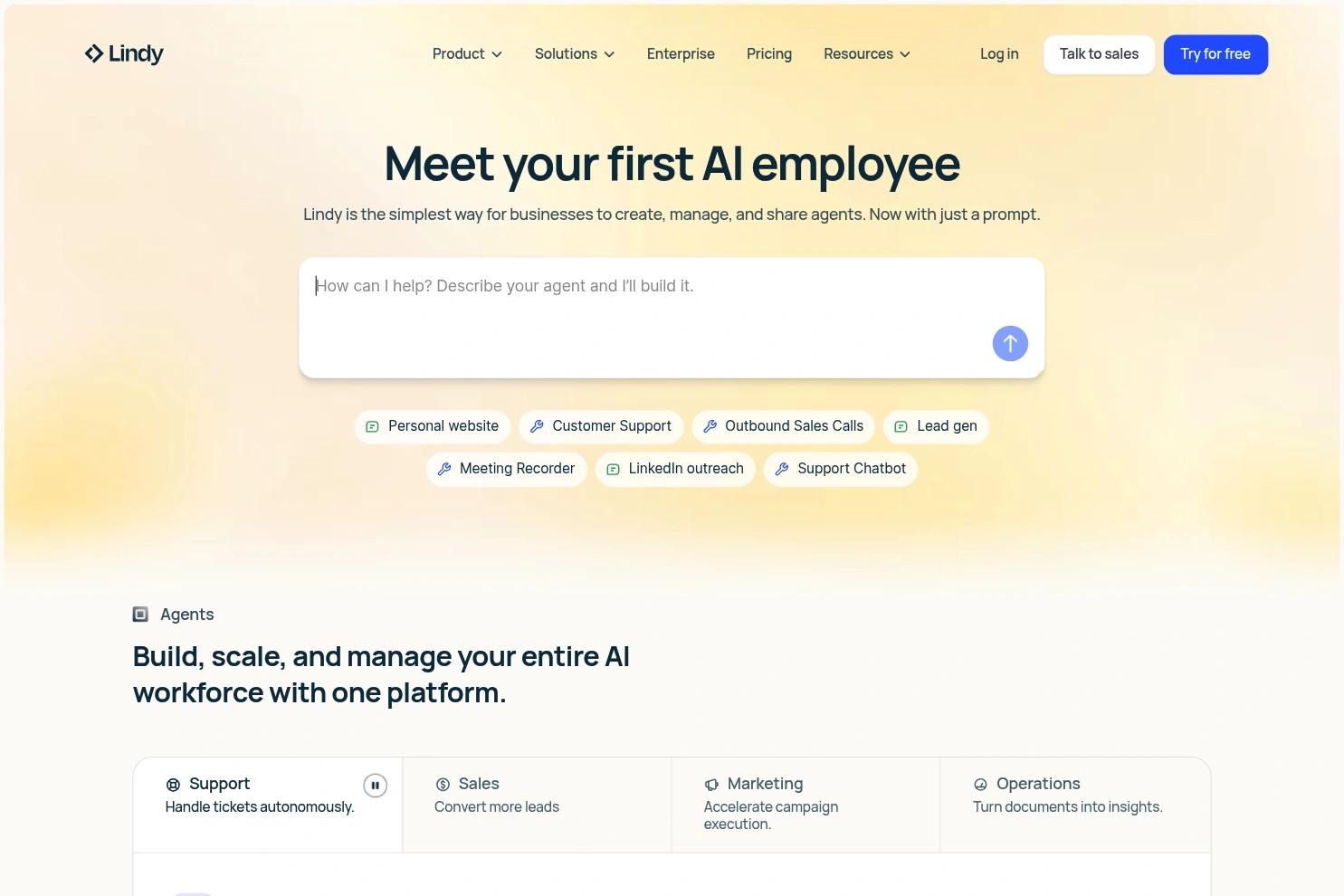 Lindy website screenshot