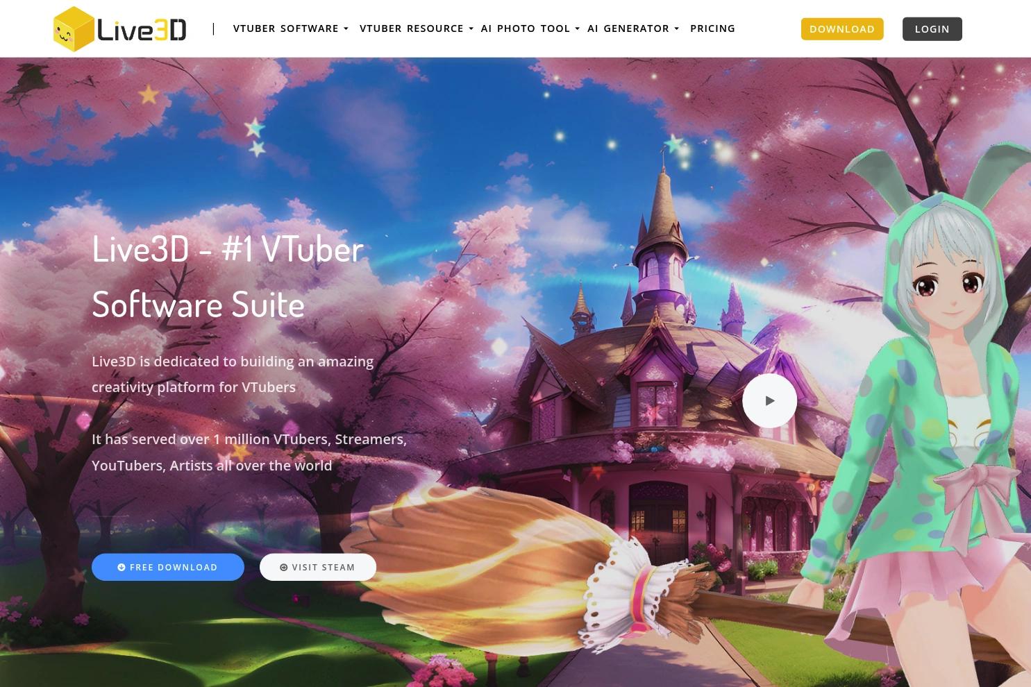 Live3D website screenshot