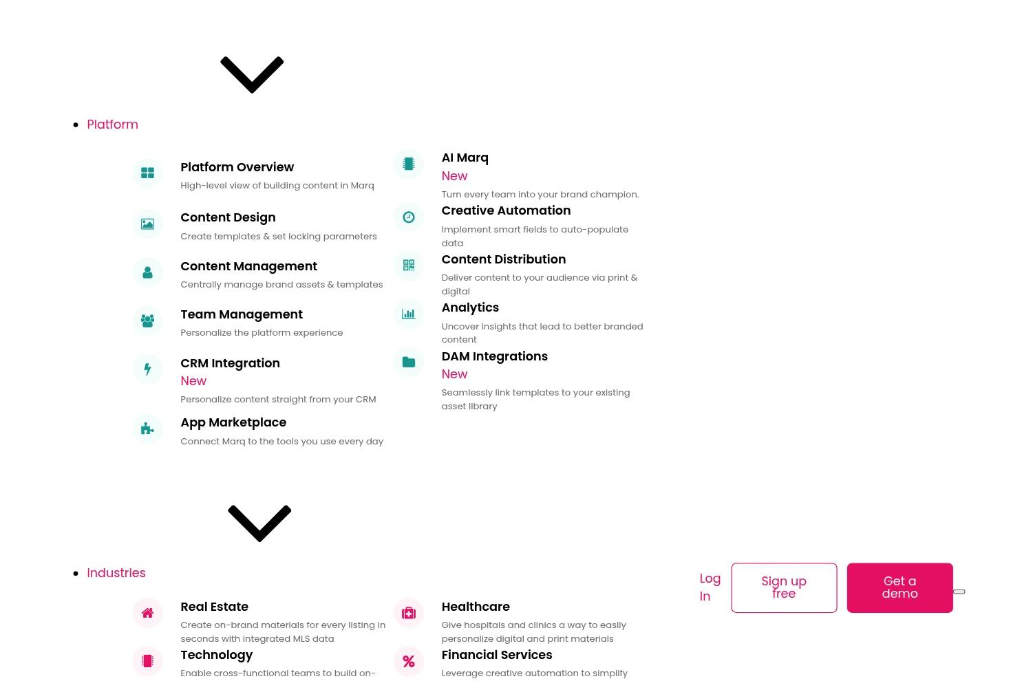 Marq website screenshot