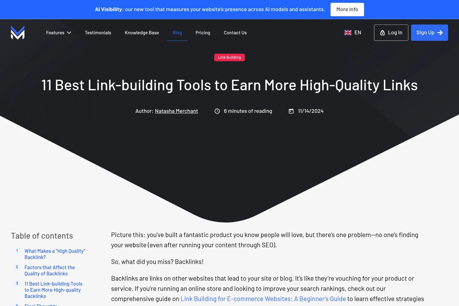 Marketing Miner website screenshot