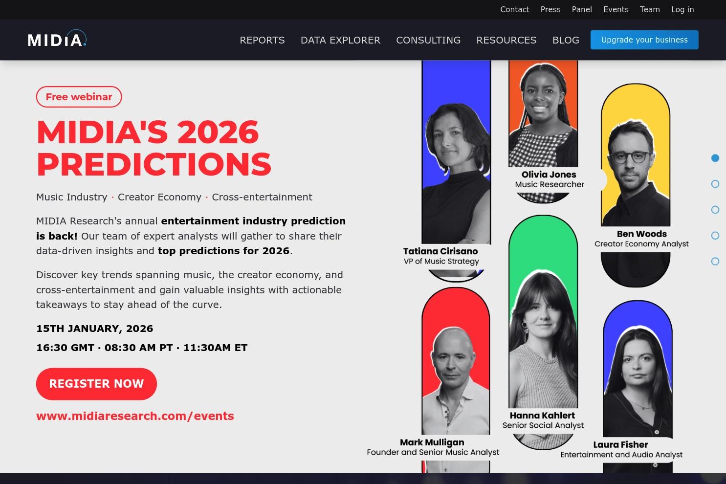 MIDiA Research website screenshot