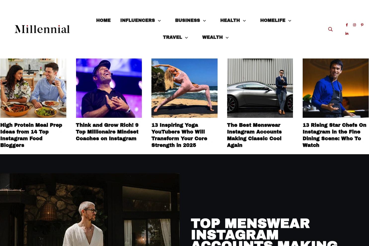 Millennial Magazine website screenshot