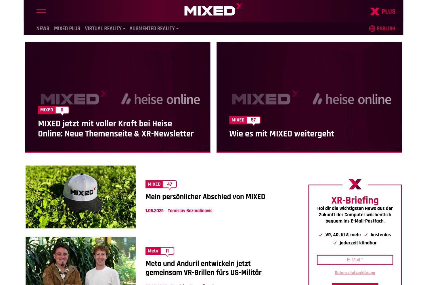 MIXED website screenshot