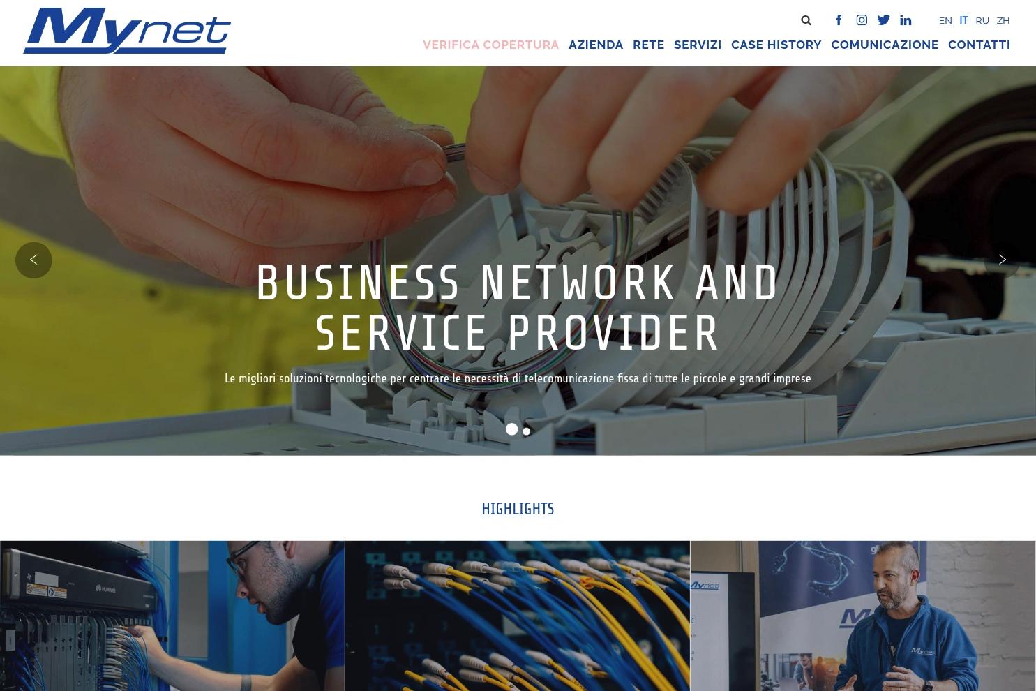 MyNet website screenshot